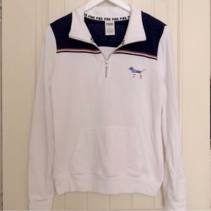 Victoria’s Secret PINK USA Pullover Love Pink Glitter Sequin Sweatshirt Top